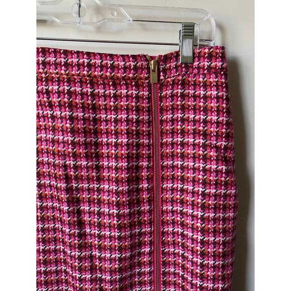 NWT Talbots Pink/Red Wool Blend Zippered Pencil Skirt- Women's Size 10 - Picture 4 of 11